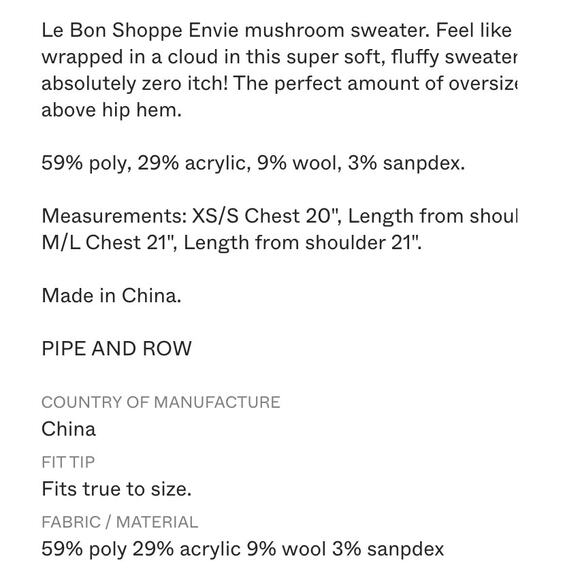 Le Bone Shoppe Mushroom Envie Sweater XS/S - Picture 8 of 8